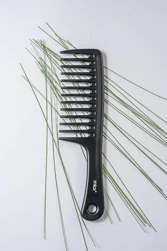 Miniatura 5 de Juego de 3 peines de dientes anchos, cepillo desenredante para cabello rizado, húmedo y grueso, desenredante de ducha con agarre cuidado para Negro