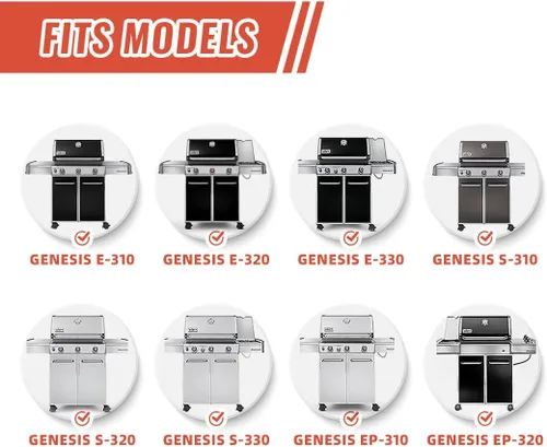 Miniatura 3 de Quemador de parrilla de 19.5 pulgadas para Weber Genesis 300 Series E310 E320 E330 S310 S320 S330 EP310 EP320 EP330 parrillas de gas con panel