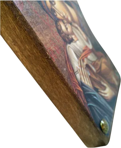 Miniatura 2 de Iconsgr Monte Athos ortodoxo griego de madera hecho a mano icono de la Virgen María y Jesucristo / MP4