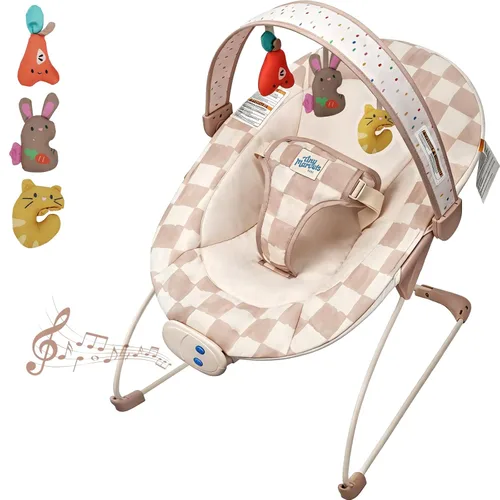 Miniatura 7 de Baby Bouncer – Asiento rebotador para bebé, asiento rebotador para bebés con música y juguetes sensoriales, almohadilla de asiento lavable a