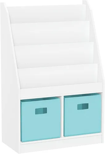 Miniatura 9 de RiverRidge Estantería para niños y organizador de almacenamiento de juguetes con 4 estantes para libros, 2 cubículos, organizador de juguetes