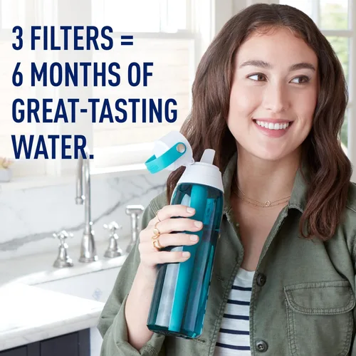 Miniatura 6 de Brita Botella de agua filtrada aislada con popote (26 onzas) y reemplazos de filtro de agua
