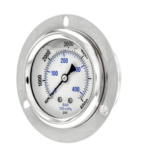Miniatura 16 de PIC Gauges PRO-204L-254G Medidor de presión industrial relleno de glicerina con brida frontal con carcasa SS, internos de latón, lente de plástico
