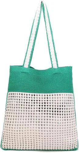 Miniatura 8 de ENBEI Bolsas bohemias, bolsa de punto de hombro, bolsa de mano Y2K estética, bolso de ganchillo lindo para mujeres, regalos hippie Rosa con seis
