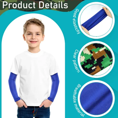 Miniatura 5 de Xuhal 10 Pairs Arm Sleeves for Kids Baseball UV Sun Protection Cooling Arm Sleeves Boys Football Basketball