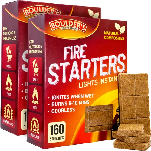 Miniatura 8 de Cubos iniciadores de fuego, 160 piezas - Paquete al por mayor - Inicio rápido de parrilla BBQ con carbón - Inodoros e impermeables - Cuadrados