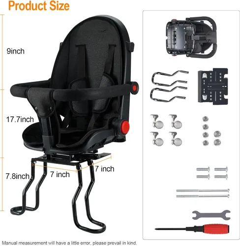 Miniatura 5 de Asiento de bicicleta para niños trasero negro 2026, asientos de bicicleta para niños montados en la parte trasera, asiento infantil de montaje