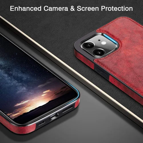 Miniatura 6 de LOHASIC Funda para iPhone 12 Pro, para iPhone 12, funda de cuero elegante, delgada y de lujo, resistente agarre antideslizante, a prueba de golpes