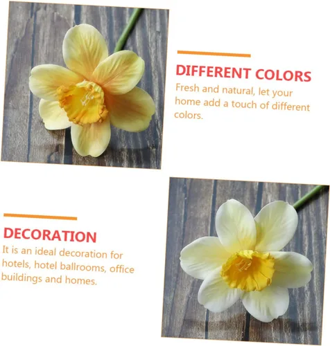 Miniatura 4 de ORFOFE 9 piezas de narcisos artificiales para fiesta, narcisos, flores de narciso, decoración del hogar, flor de narciso simulada, flor de narciso