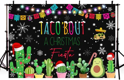 Miniatura 2 de MEHOFOND Telón de fondo de fiesta de Navidad de 7 x 5 pies, decoración de fiesta de Navidad mexicana, fiesta de Navidad, fotografía, fondo mexicano