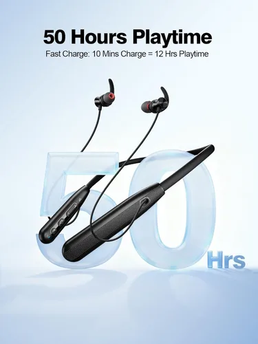 Miniatura 5 de Rythflo - Auriculares Bluetooth con banda para el cuello, ENC, protección contra el sudor IPX7, auriculares deportivos con micrófono mejorado por