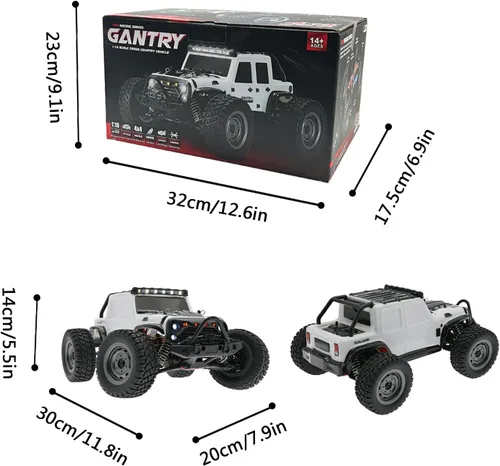 Miniatura 4 de SCY16103 1/16 RC Car 4X4 RC Truck 35 Km/h RC Cars 2.4GHz 4CH 4WD 390 Class Motor Camión de control remoto con 3 baterías recargables de 1500 mAh