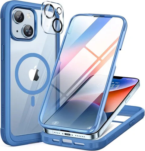 Miniatura 93 de Miracase Funda para iPhone 13 de 6.1 pulgadas, [sin burbujas] funda de teléfono de cuerpo completo con pantalla de vidrio completa integrada, sin
