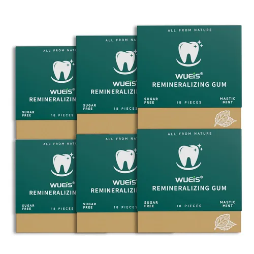 Miniatura 12 de Goma de mascar remineralizante con nano hidroxiapatita 2026 – Chicle de xilitol sin aspartamo con carbón activado con aceite de coco, apoya la salud