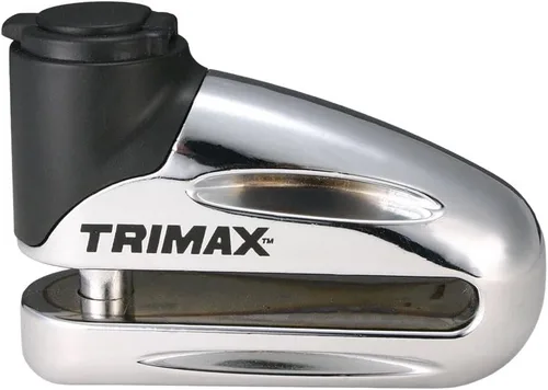 Trimax T665LC Bloqueo de disco de metal endurecido, amarillo, de 0.4 pulgadas, pin (garganta larga) con bolsa y cable