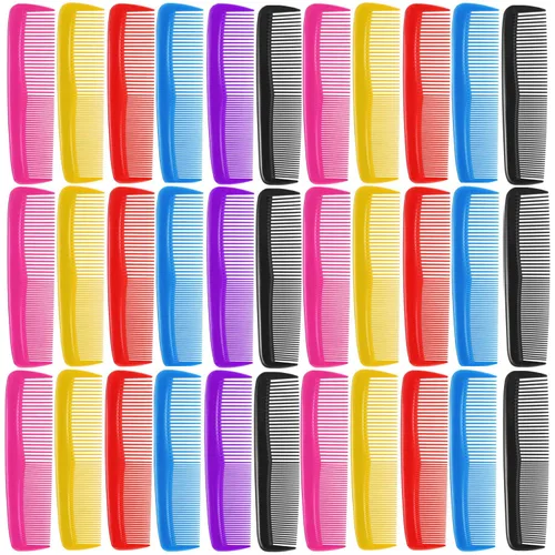 Miniatura 8 de Juego de 100 peines para el cabello a granel, envueltos individualmente, juego de peines negros de bolsillo para el cabello de dientes finos