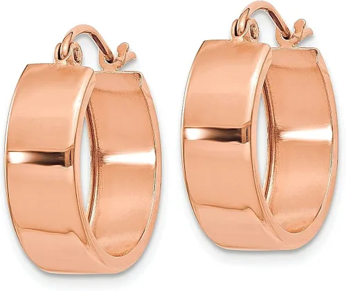 Miniatura 2 de Aretes de aro de oro rosa de 14 quilates, joyería fina para mujer, regalos para ella, Oro rosa