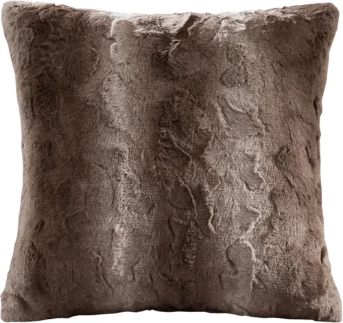Miniatura 7 de Madison Park Zuri Almohadas Decorativas de Piel Sintética con Rayas Ombré Ultra Suaves de Lujo para Sofá y Cama con Relleno, 20x20 pulgadas, Gris