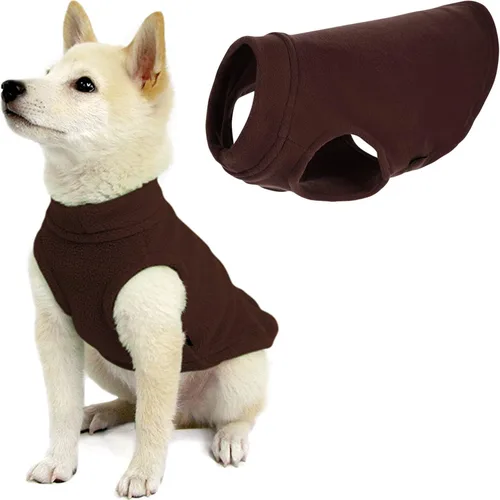 Miniatura 53 de Gooby - Chaleco de Vellón Elástico, Chaleco de Vellón Tipo Pullover Chaqueta Suéter para Perros, Azul Argyle, Extra Pequeño