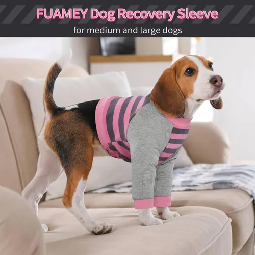 Miniatura 7 de FUAMEY Manga de recuperación para perros con protector de codo, camisa para perros para dejar de lamer las articulaciones, traje de manga larga