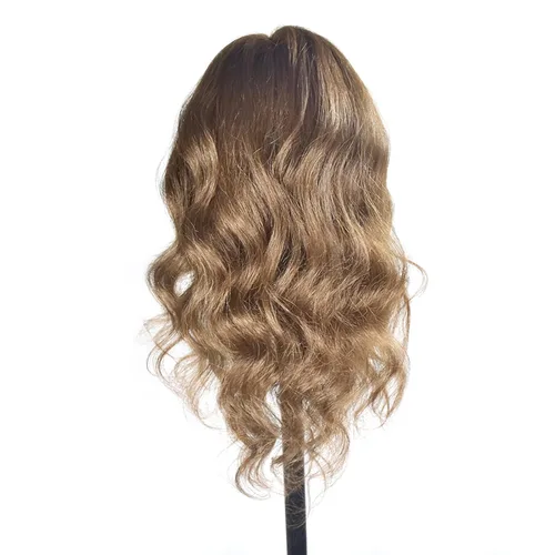 Miniatura 2 de Cabeza de maniquí con 100% cabello humano peluquería práctica entrenamiento cabezas muñeca cosmetología peinado maniquíes cabezas con abrazadera