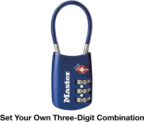 Miniatura 4 de Master Lock 4688DBLU Tsa candado estilo cable para equipaje, 24 unidades, azul., 4688DBLU