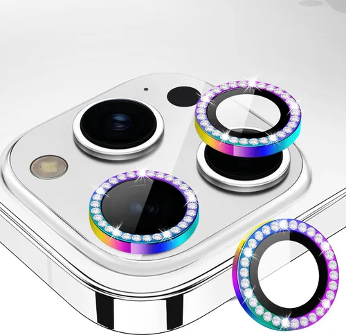 Miniatura 74 de Protector de Lente de Cámara Bling para iPhone 17 Pro / 17 Pro Max, Anillo de Metal con Diamante Individual con Dureza 9H, Protector de Pantalla
