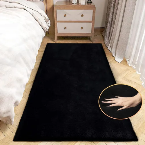 Miniatura 27 de ORINOVA Alfombra de felpa marrón claro beige de 8 x 10 pies para sala de estar, alfombra bohemia esponjosa de piel de conejo grande para dormitorio