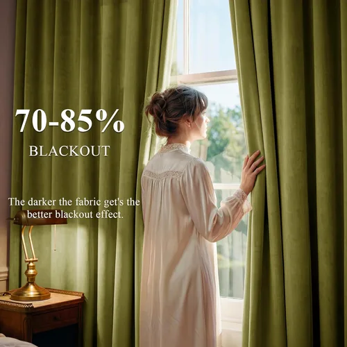Miniatura 37 de StangH Cortinas de Terciopelo Verde Esmeralda de 96 Pulgadas - Cortinas Opacas de Terciopelo de Lujo Súper Suaves, Elegante Cobertura de Ventana