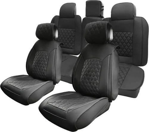 Miniatura 9 de uxcell Fundas de asiento delantero y trasero para Toyota Tacoma 2005-2015 2016-2023 2024, protectores de asiento impermeables de piel sintética