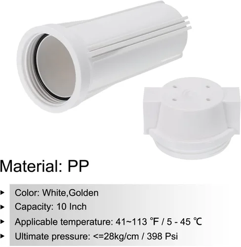 Miniatura 3 de MECCANIXITY Carcasa de filtro de agua 10 "Sistema de filtración para toda la casa 1/2 pulgada de entrada/salida Puerto dorado para cocina