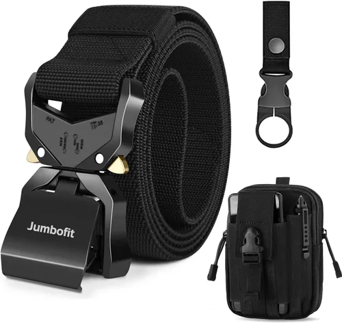 Cinturón táctico para hombres y mujeres, cinturón de trabajo militar de nailon con hebilla de liberación rápida, regalo con bolsa Molle y clip