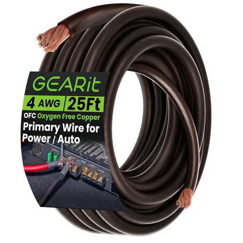 Miniatura 13 de GEARit Cable de tierra de cobre libre de oxígeno OFC calibre 1/0 (25 pies - Rojo translúcido) 0 AWG - Cable automotriz principal de Alambre