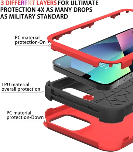 Miniatura 6 de Diverbox Funda para iPhone 13 [A prueba de golpes] [A prueba de caídas] [A prueba de polvo], Funda de Teléfono de Protección Resistente para Apple
