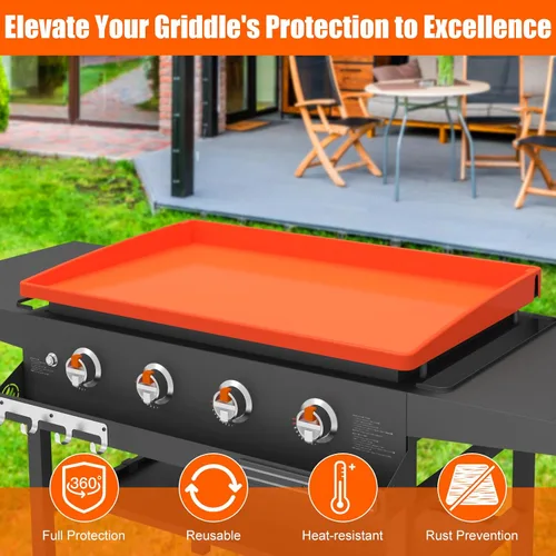 Miniatura 4 de Cubierta de parrilla de silicona para Blackstone - 36 pulgadas de cobertura verdadera y completa, resistente de grado alimenticio, tapete protector