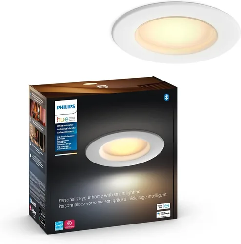 Philips Hue Foco empotrable LED inteligente de 5/6 pulgadas - Luz ambiente blanca cálida a fría - 1 paquete - 1100LM - Interior - Control con la