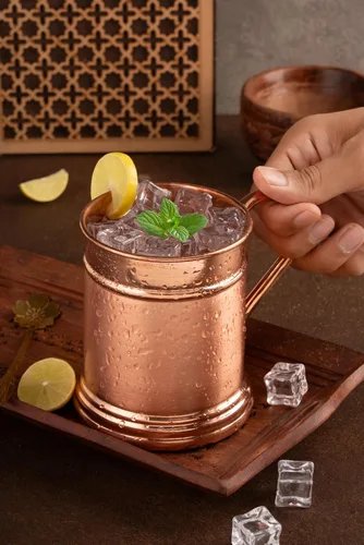 Miniatura 6 de Taza grande de cobre Moscow Mule de 18 onzas, taza de cobre 100% puro hecha a mano sólida – por dentro y por fuera Mantiene las bebidas súper