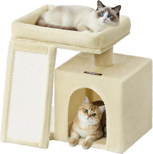 Miniatura 7 de Feandrea Árbol pequeño para gatos, condominio de torre para gatos, rampa rascadora, percha superior grande, cueva, 20.1 x 15.4 x 18.3 pulgadas, gris