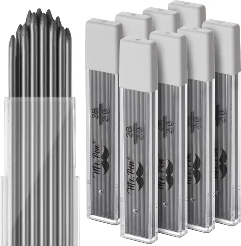 Miniatura 14 de Mr. Pen - Recambios de plomo de 0.020 in para lápices mecánicos, 600 piezas (150 por tubo) Negro, plomo de grafito 2B, repuestos de lápiz mecánico