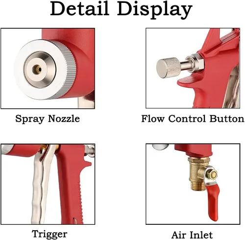 Miniatura 2 de Joywayus Air Hopper - Pistola pulverizadora con boquilla de 0.157 in/0.236 in/0.315 in, textura de pintura, pulverizador de pintura para paneles