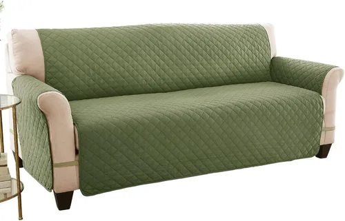 Miniatura 23 de Collections Etc - Funda protectora acolchada, reversible y resistente a derrames para muebles con lazos - Cubre el fondo del asiento, el respaldo