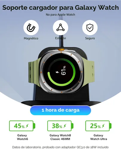 Miniatura 5 de Estación de carga 3 en 1 para Samsung para fundas gruesas de 0.394 in/Otterbox/resistente, cargador inalámbrico para Samsung Galaxy S26 Negro