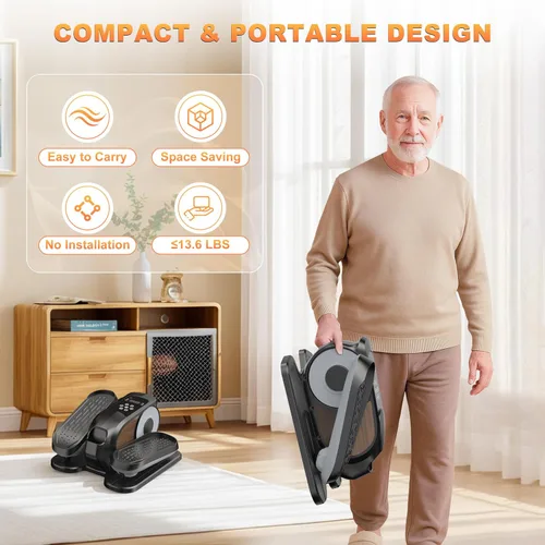 Miniatura 5 de Mini ejercitador elíptico de piernas eléctrico de bajo impacto para debajo del escritorio, como se ve en la televisión mientras está sentado