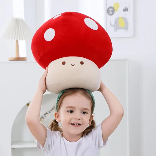 Miniatura 7 de WeBingo Almohada de felpa de hongo, 12 pulgadas, bonita decoración de hongos grandes, peluches de animales de peluche para niñas, niños y adultos
