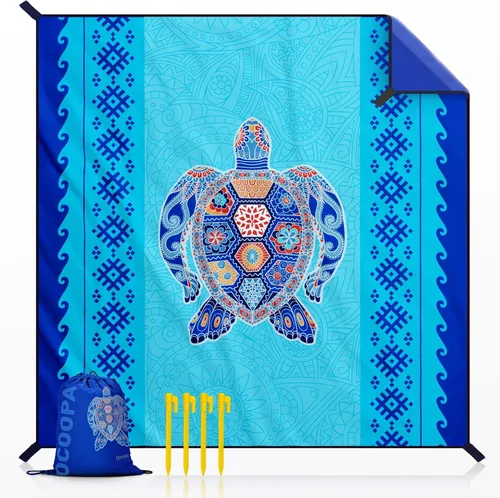 Miniatura 11 de OCOOPA Diveblues - Manta de playa o campamento extragrande, sin arena, cómoda, acogedora, a la moda, compacta y ligera, de nailon de paracaídas