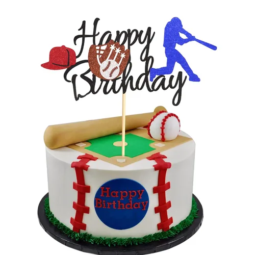 Miniatura 10 de 24 piezas de decoración para cupcakes de béisbol, jugadores de béisbol, temática deportiva, para baby shower, fiesta de cumpleaños, suministros