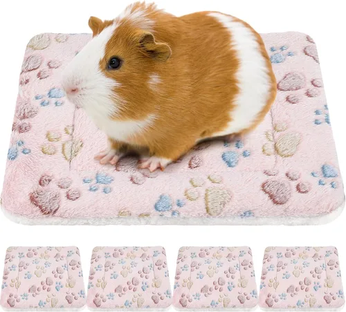 Miniatura 12 de Tuanse Paquete de 4 Tapetes de Cama Ultra Suaves para Perros y Gatos con Lindos Estampados, Almohadilla Reversible de Vellón para Jaula/Perrera