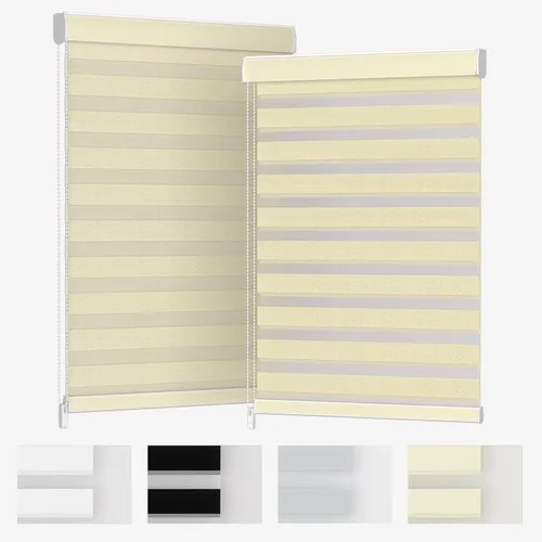 Miniatura 16 de MYshade Persianas enrollables de cebra opacas (85 %) con cordón para ventanas interiores, persianas de doble capa beige para dormitorio, baño, sala