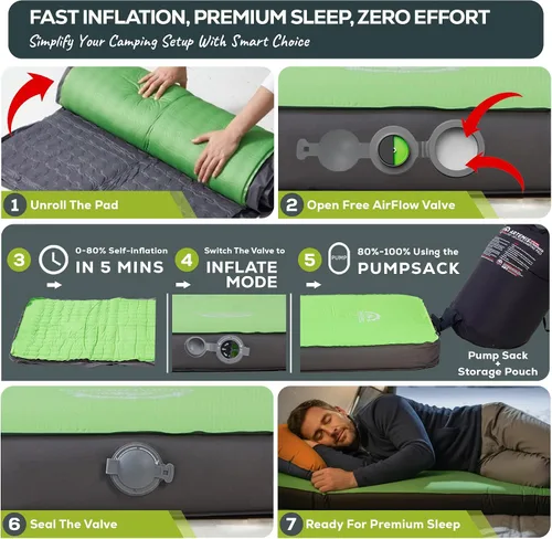 Miniatura 3 de Gear Doctors Artemis 8.3 R-Value - Colchoneta de dormir autoinflable para campamento, colchón de aire, para 4 estaciones, espuma de aire 3D de 4