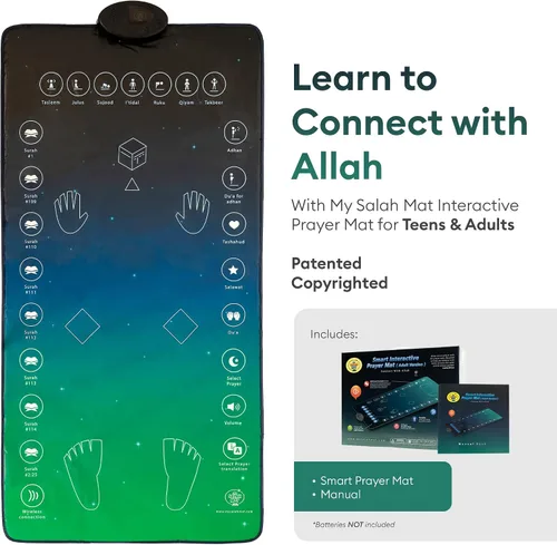 Miniatura 2 de My Salah Mat Tapete de oración interactivo inteligente para adultos y inversores para aprender suras, salah, duas y más, alfombra de oración